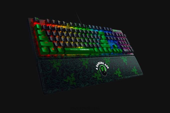 Razer X *A Bathing Ape verde blackwidow v3 - interruptor verde - nós teclado B86460