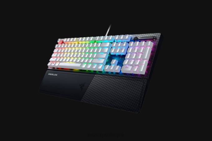 Razer branco blackwidow v3 - interruptor verde - nós - edição roblox teclado B86459