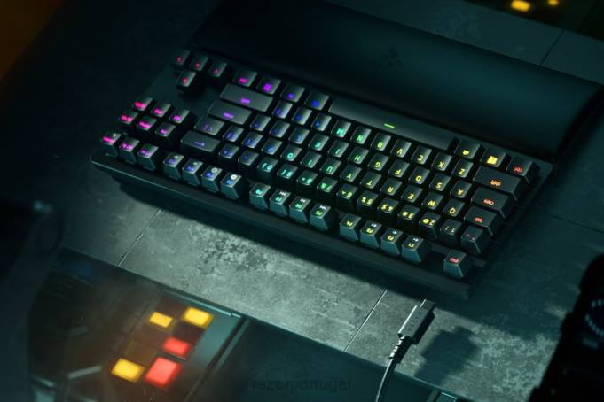 Razer preto Huntsman v2 tenkeyless - interruptor óptico clicky - nós teclado B86471