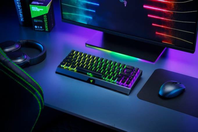 Razer preto blackwidow v3 mini hyperspeed - edição fantasma - interruptor amarelo - nós teclado B86464