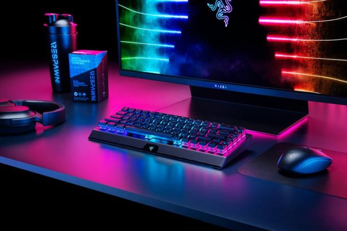 Razer preto blackwidow v3 mini hyperspeed - edição fantasma - interruptor amarelo - nós teclado B86464