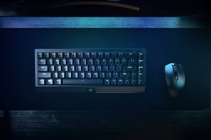 Razer preto blackwidow v3 mini hyperspeed - interruptor amarelo - nós teclado B86463